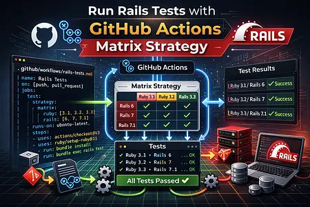 Run rails tests with github actions matrix strategy